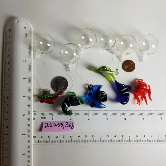 6 PCS Aquarium Floating Ornamental Fish Octopus Frog Decoration Handblown IT Set - Picture 4 of 10